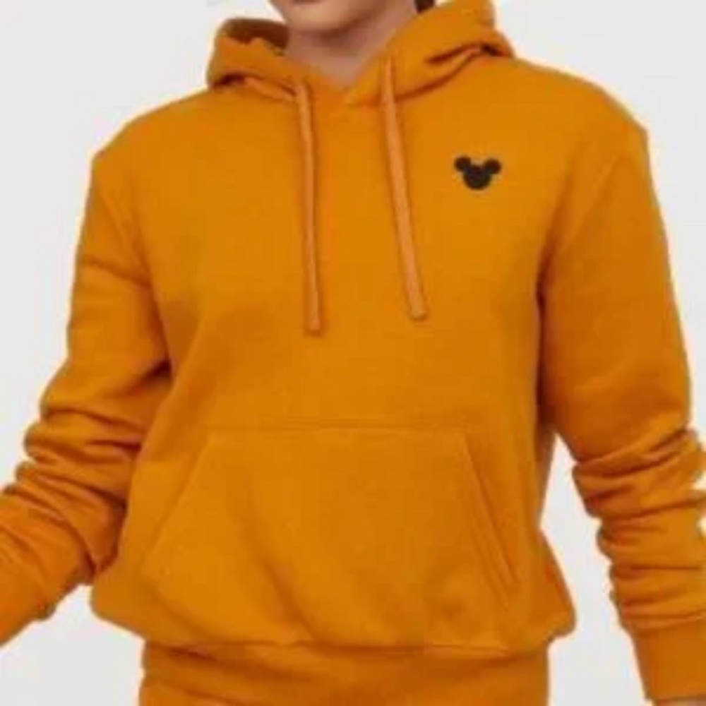 H&M Divided x Disney Hoodie Women Medium Mustard dark gold orange cotton poly